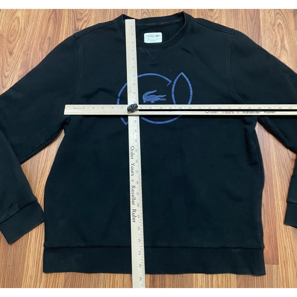 Lacoste Sport Crewneck Sweatshirt Mens Large Black Graphic Croc SH9506 - Picture 7 of 9